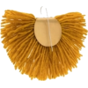 Yellow Wool Fan Earrings - Uhani - 