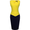 Yellow and Black Bodycon Formal Dress. - Obleke - 