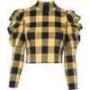 Yellow and Black Check Top - Camisa - longa - 