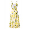 Yidarton Women Summer Sleeveless Adjustable Strappy Floral Flared Swing Dress - ワンピース・ドレス - $11.99  ~ ¥1,349