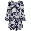 Youtalia Womens Scoop Neck 3/4 Bell Sleeve Blouse Casual Floral Print Tunic Shirts - 半袖衫/女式衬衫 - $39.99  ~ ¥267.95