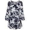 Youtalia Womens Scoop Neck 3/4 Bell Sleeve Blouse Casual Floral Print Tunic Shirts - Shirts - $39.99  ~ £30.39