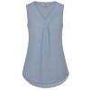 Youtalia Womens Sleeveless Chiffon Pleated V Neck Casual Blouse Shirt Tops - 半袖シャツ・ブラウス - $39.99  ~ ¥4,501