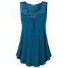 Youtalia Womens Summer Sleeveless Tops Lace Scoop Neck Pleated Front Office Tank - Camisas - $39.99  ~ 34.35€