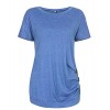 Youxiua Womens Casual Short Sleeve Tunic Loose Ruched Summer Plain Round Neck T-Shirts Tops - 半袖衫/女式衬衫 - $10.99  ~ ¥73.64