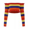 ZAFUL Crop Sweater Long Sleeve Pullover Sweater Crop Top Off Shoulder Ribbed Contrast Sweater - Hemden - lang - $19.99  ~ 17.17€