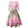 ZAFUL Women 50s Vintage Half Sleeve Party Dress Retro Flamingo Print Cocktail Prom Swing Dress - Vestidos - $27.99  ~ 24.04€