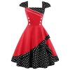 ZAFUL Women 50s Vintage Polka Dot Patchwork Pin up Cap Sleeve Cocktail Party Rockabilly Swing Dress - ワンピース・ドレス - $19.99  ~ ¥2,250