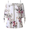 ZAFUL Women Plus Size Floral Classic Straps Cold Shoulder Regular Sleeve Blouse Shirt Top - Shirts - $19.99 