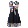 ZAFUL Women Plus Size Swimdress Two Pieces Bikini Set Print Tankini with Boyshort - 水着 - $5.99  ~ ¥674