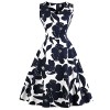 ZAFUL Women Vintage Printing Sleeveless Casual Evening Party Prom Swing Dress - Vestiti - $9.99  ~ 8.58€