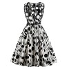 ZAFUL Womens 1950s Sleeveless Polka Dot Cocktail Swing A-Line Party Dress with Belt - Obleke - $16.99  ~ 14.59€