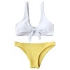 ZAFUL Women's 2PCS Swimsuits Knotted Bralette Bikini Top and Bottoms - Badeanzüge - $24.99  ~ 21.46€