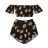 ZAFUL Women's 2 Pcs Floral Print Off Shoulder Crop Top and Shorts Bohemian Two Pieces Set - 泳衣/比基尼 - $14.99  ~ ¥100.44