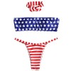 ZAFUL Women's American Flag Bandeau Bikini Sets Swimwear Bathing Suits - 泳衣/比基尼 - $16.49  ~ ¥110.49