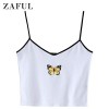 ZAFUL Women's Butterfly Graphic Tank Top Sleeveless Stretch Casual Basic Camisole - Camisa - curtas - $12.99  ~ 11.16€