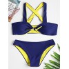 ZAFUL Women's Criss-Cross Top Front Knotted Padded Bandeau Bikini Set - Swimsuit - $28.99 