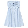 ZAFUL Womens Dresses Off Shoulder Button up Bowknot Stripes Tube Mini Dress - Dresses - $18.99 