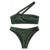 ZAFUL Women's One Shoulder Bandeau Bikini Set Textured Ribbed Two Piece Swimsuit - 水着 - $17.99  ~ ¥2,025