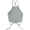ZAFUL Women's Open Back Tank Top Sleeveless Off Shoulder Workout T Shirt Backless Crop Tops - トップス - $10.99  ~ ¥1,237