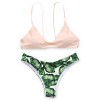 ZAFUL Women's Palm Tree Spaghetti Straps Triangle Top Neoprene Swimsuit Bathing Suit Swimwear Bikini Set - Swimsuit - $22.99 