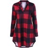 ZAFUL Womens Plus Size Boyfriend Tops Casual Plaid V Neck Long Sleeve Loose Long Tops Blouse Shirt - Camicie (corte) - $17.49  ~ 15.02€