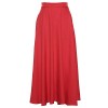 ZAFUL Women's Plus Size Fashion Chiffon Elastic Waist Skirt Pleated Maxi Beach Flare Colored Skirts - Skirts - $29.99  ~ £22.79
