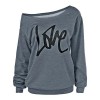 ZAFUL Women's Plus Size Hoodie Pullover Off Shoulder Long Sleeve Casual Sweatshirt - Pullovers - $11.99  ~ £9.11