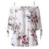 ZAFUL Womens Plus Size Tops Floral Print Cold Shoulder Blouse Shirt - Dresses - $5.99 