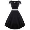ZAFUL Women's Rockabilly Dress Sleeveless 1950s Retro Vintage Large Swing Midi Dress - Dresses - $16.99 