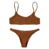 ZAFUL Women's Sexy Bathing Suit Solid Color Halter Shirred Bikini Swimsuit - Haljine - $5.99  ~ 38,05kn