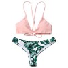 ZAFUL Womens Sexy Cami Bralette Spaghetti Straps Palm Leaf Bikini Set - Купальные костюмы - $23.99  ~ 20.60€