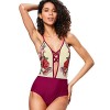 ZAFUL Women's Sexy Spaghetti Straps Mesh Embroidered One Piece Swimwear - Swimsuit - $38.99  ~ £29.63