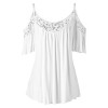 ZAFUL Womens Shirts Plus Size Lace Patchwork Tops Blouse Short Sleeve Tees - Top - $5.99 