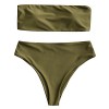 ZAFUL Womens Simple Bandeau Bikini Padded Top Solid Strapless Bikini Set - Badeanzüge - $24.99  ~ 21.46€