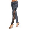 ZAFUL Women's Skinny Sheer Lace Side Floral Pattern Lace Jeans Legging Pants - Брюки - длинные - $32.99  ~ 28.33€