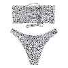 ZAFUL Womens Strapless Back Lace Up Bandeau Bikini Set Two Piece High Cut Cheeky Bottom Swimsuits - Fato de banho - $15.29  ~ 13.13€