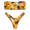 ZAFUL Womens Strapless Floral Print Bandeau Thong Bikini Set - Купальные костюмы - $18.39  ~ 15.79€