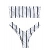 ZAFUL Women's Strapless Striped Print High Cut Bandeau Bikini Set - Fato de banho - $17.99  ~ 15.45€