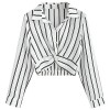 ZAFUL Womens Striped Shirt Long Sleeve T Shirt Casual Loose Shirts Tops Blouse - Long sleeves shirts - $18.49 