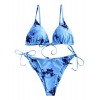 ZAFUL Women's Tie Dye String Bikini Swimsuit Triangle Tie Side Two Piece Bathing Suit - Swimsuit - $8.99 
