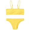 ZAFUL Women's Two Piece Cami Strap Solid Color Bandeau Ribbed Swimsuit Bikini Set - Swimsuit - $16.99 