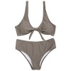 ZAFUL Women's Two Piece Solid Color Swimwear Knotted Scoop Bathing Suit - Swimsuit - $29.99  ~ £22.79