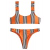 ZAFUL Women's Two Piece Swimsuit Swimwear Padded Stripe Knot Low Waist Bikini Set - Swimsuit - $8.99  ~ £6.83