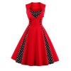 ZAFUL Women's Vintage Sleeveless Dress 50s Style Polka Dot Party Elegant Cocktail Rockabilly Swing Dress - Dresses - $26.99 