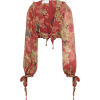 ZIMMERMANN Cropped bow-detailed floral-p - Koszule - krótkie - 
