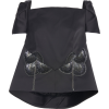 Zac Posen Floral-Appliquéd Satin Top - 半袖衫/女式衬衫 - 