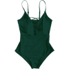 Zaful One Piece Dark Green Swimsuit - Swimsuit - $17.49 
