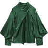 Zara satin green blouse - Koszule - długie - 