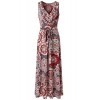 Zattcas Womens Bohemian Printed Wrap Bodice Sleeveless Crossover Maxi Dress - sukienki - $25.99  ~ 22.32€